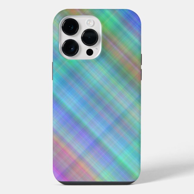 BUNTE KARO-MUSTER iPhone 14 PRO MAX  HÜLLE (Rückseite)