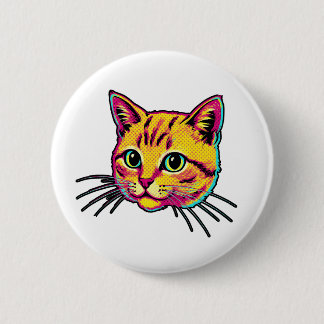 Bunte Katze  Button