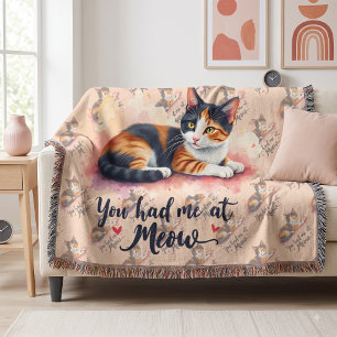 Bunte Katze - Du hast mich bei Miau Wasserfarbe um Decke