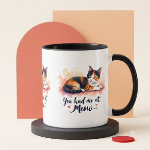 Bunte Katze - Du hast mich bei Miau Wasserfarbe um Tasse