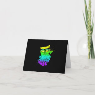 Bunte Katze   Geschenk für Musikliebhaber Karte