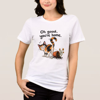 Bunte Katze Lustige Katze Blumentopf Desaster  Tri-Blend Shirt