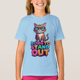 Bunte Katze mit Sonnenbrille T-Shirt