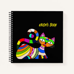 Bunte Katze Notizbuch