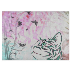 Bunte Katze Schneidebrett