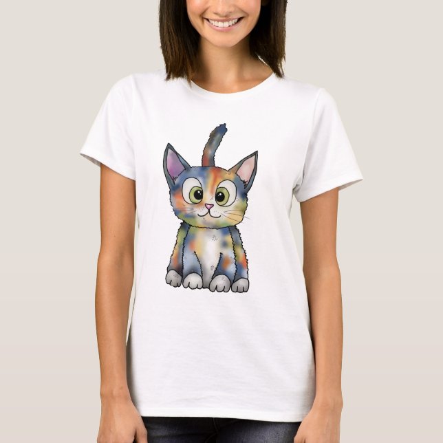 bunte Katze T-Shirt (Vorderseite)