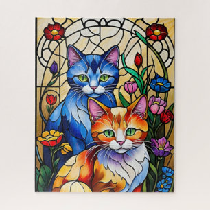 Bunte Katzen Bleiglas