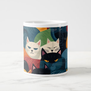 Bunte Katzen schlafen Jumbo-Tasse