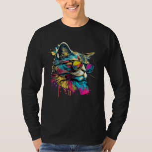 Bunte Katzen-Sonnenbrille Kätzchen Katze 1 T-Shirt