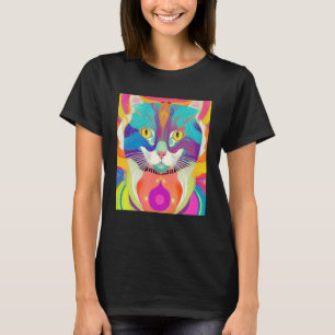 Bunte Katzenkunst T-Shirt