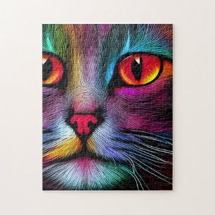 Bunte Katzenmalerei abstrakt