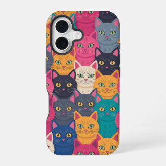 Bunte Katzenmenge iPhone 16 Hülle