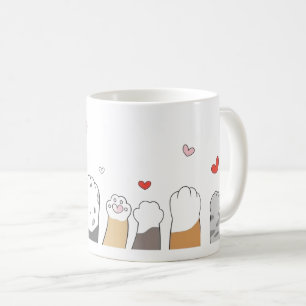 Bunte Katzenpfoten-Tasse Kaffeetasse