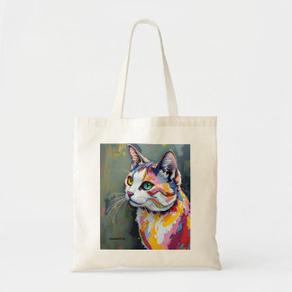 Bunte Katzenporträt Tragetasche