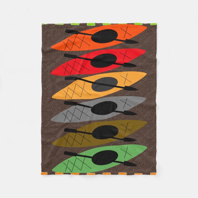 Bunte Kayaker-Fleece-Decke Fleecedecke (Vorderseite)