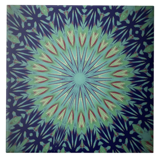 Bunte Keramik-Fliese Kunst-Deko-Mandela Fliese (Vorderseite)