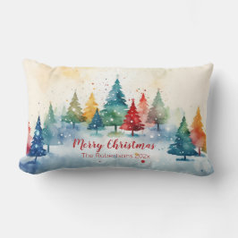Bunte Kiefern Frohe Weihnachten Lendenkissen