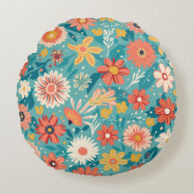 Bunte Kissenhülle in Blumenform