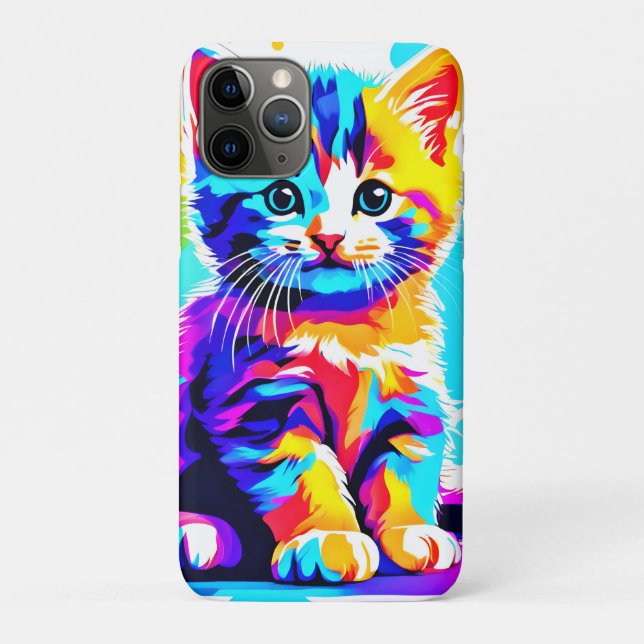 Bunte Kitty Splash Case-Mate iPhone Hülle (Rückseite)