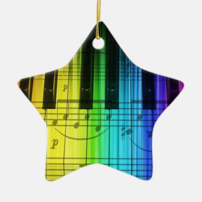 Bunte Klavier-Tastatur-Verzierung Keramik Ornament (Vorne)