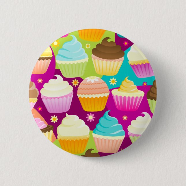Bunte kleine Kuchen Button (Vorderseite)