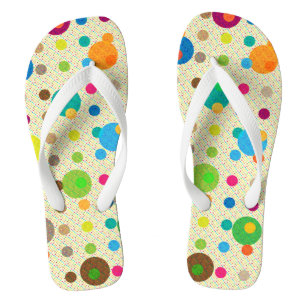 Bunte kleine und große Polka-Punkte Flip Flops