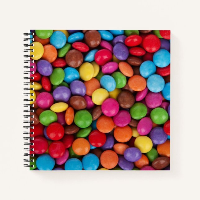 Bunte Knopfbonbons Notizbuch (Vorderseite)
