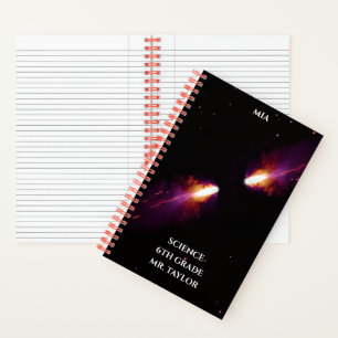 Bunte Kollision von Kometen im kosmischen Raum Notizbuch