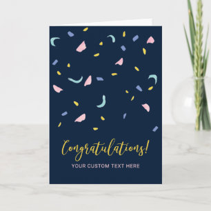 Bunte Konfetti-Gratulations-Grußkarte Karte