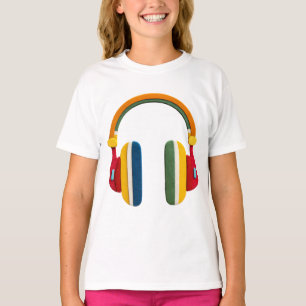 Bunte Kopfhörer – Lustiges Musikdesign für Kinder T-Shirt