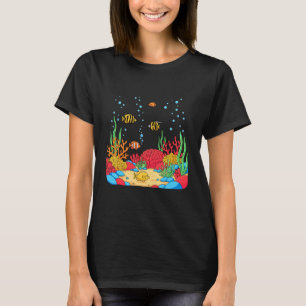 Bunte Korallenriff-Ozean-Lebensillustration T-Shirt