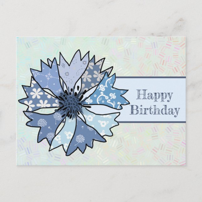 bunte Kornblume  Postkarte (Vorderseite)