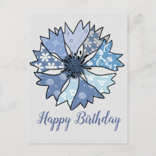 bunte Kornblume Postkarte