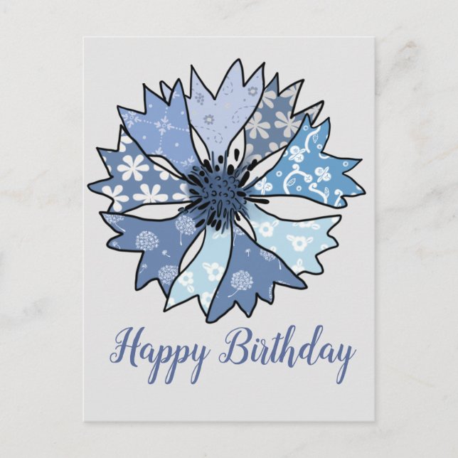 bunte Kornblume Postkarte (Vorderseite)
