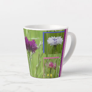 Bunte Kornblumen Collage Latte Tasse