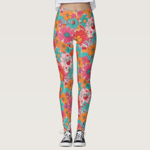 Bunte Krankenpflegerin Floralmuster (1) Leggings