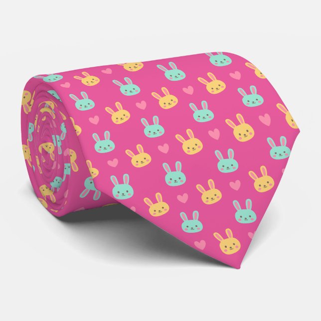 Bunte Krawatte des Osterhasen-Muster-| (Gerollt)
