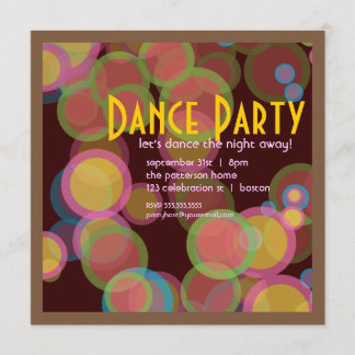 Bunte Kreis-Disco-Licht-Tanz-Party Einladung