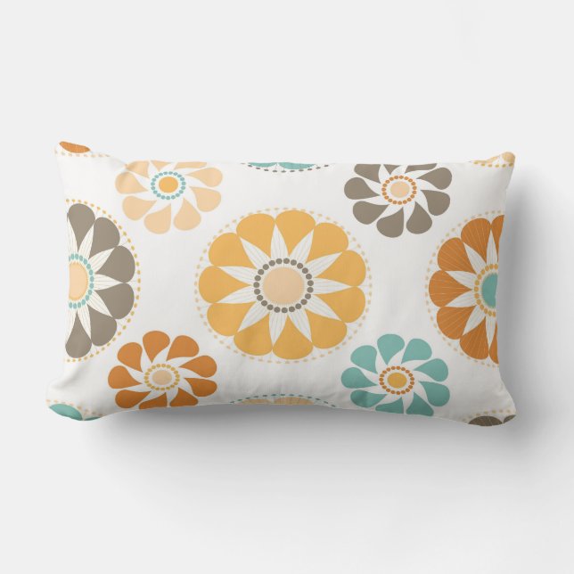 Bunte Kreis-Papier-Blumen-Muster Lendenkissen (Vorderseite)