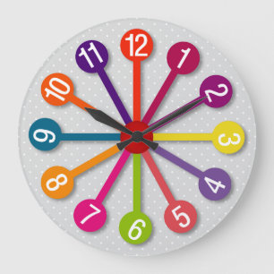 Bunte Kreis-Wanduhr Große Wanduhr