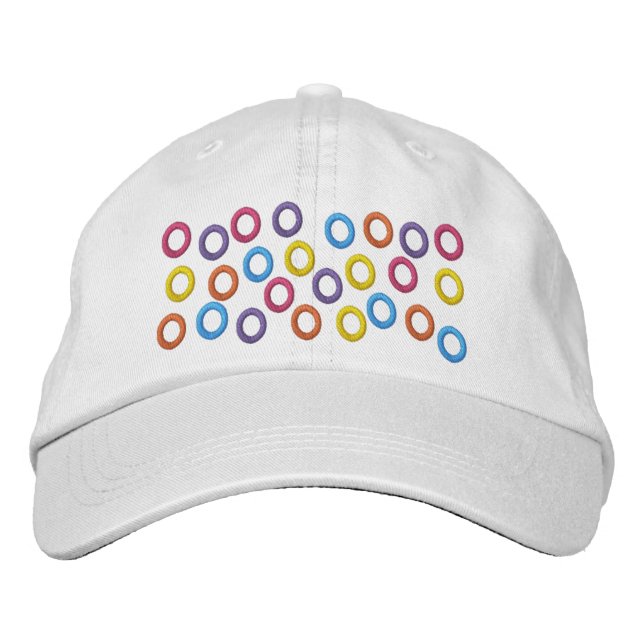 Bunte Kreise Polka Dots Bestickte Baseballkappe (Vorderseite)