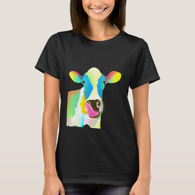 Bunte Kuh T-Shirt (Vorderseite)