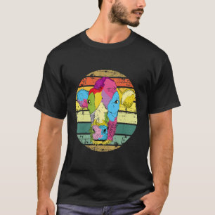 Bunte Kuh Vintage Kuh Bauer Landwirt Farm Tier T-Shirt