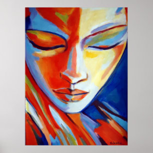 Bunte Kunst-Drucke - schönes Porträt Poster