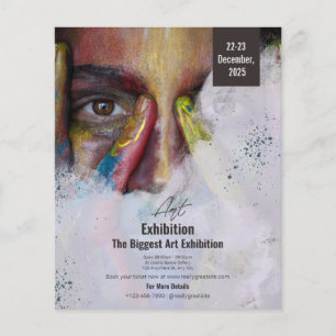 Bunte Kunstausstellungs-Flyer-Portrait, Kunst  Flyer