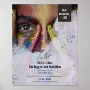 Bunte Kunstausstellungs-Flyer-Portrait, Kunst  Poster