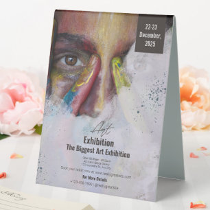 Bunte Kunstausstellungs-Flyer-Portrait, Kunst  Tischaufsteller