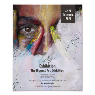 Bunte Kunstausstellungsflyer Portrait, Kunst  Fotodruck