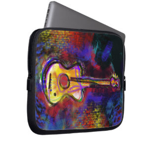 bunte Kunstgitarre Laptopschutzhülle