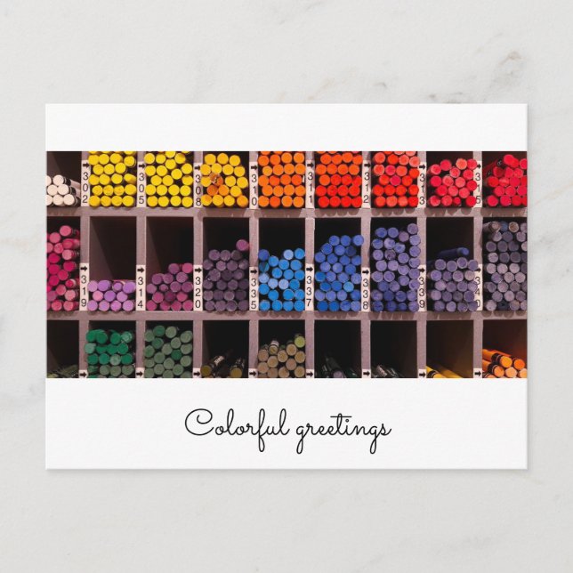 bunte Künstlerfarben im Fach Postkarte (Vorderseite)